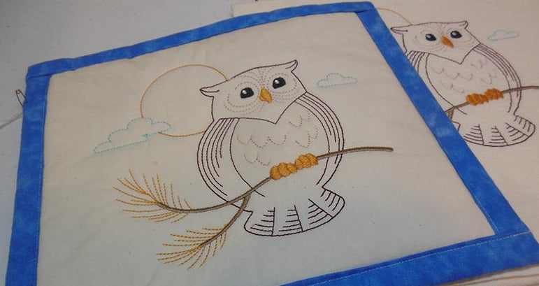 Owl with Moon Towel & Potholder Set