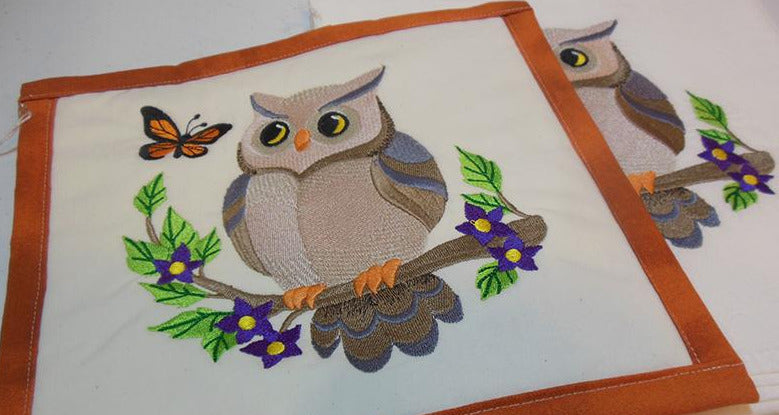 Owl with Butterfly Towel & Potholder Set