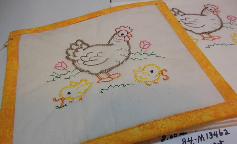 Chicks with Worms Towel & Potholder Set