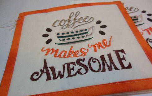 Coffee Makes Me Awesome Towel & Potholder Set