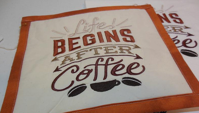Life Begins After Coffee Towel & Potholder Set