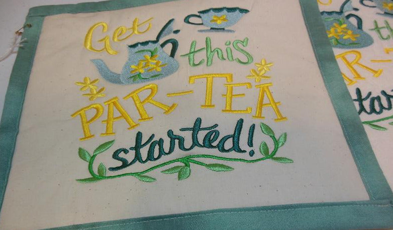 Get this Par-Tea Started Towel & Potholder Set