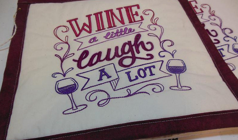 Wine a Little Laugh a Lot Towel & Potholder Set