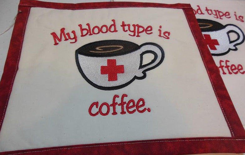 My Blood Type is Coffee Towel & Potholder Set