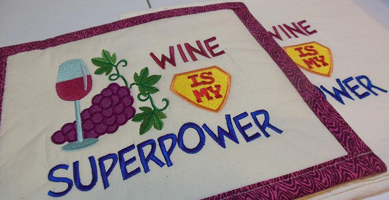 Wine is my Superpower Towel & Potholder Set