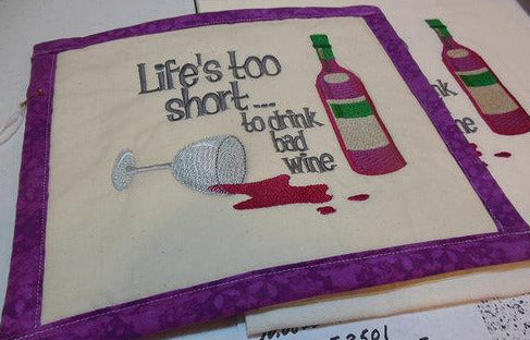 LIfe's Too Short Towel & Potholder Set