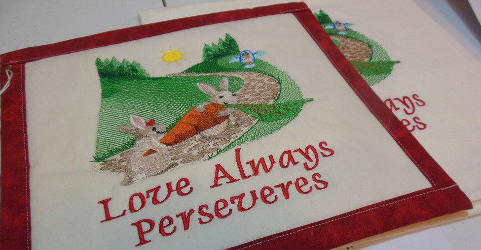 Love Always Perserveres Towel & Potholder Set