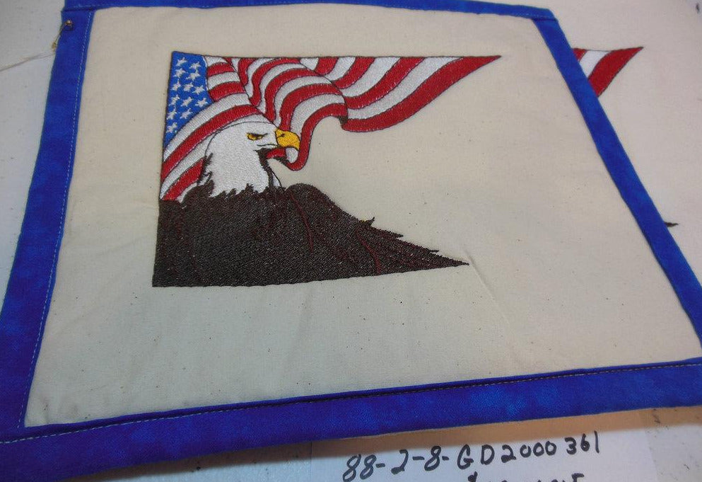 Eagle With Flag Towel & Potholder Set