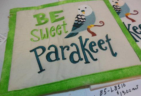 Be Sweet Parakeet Towel & Potholder Set
