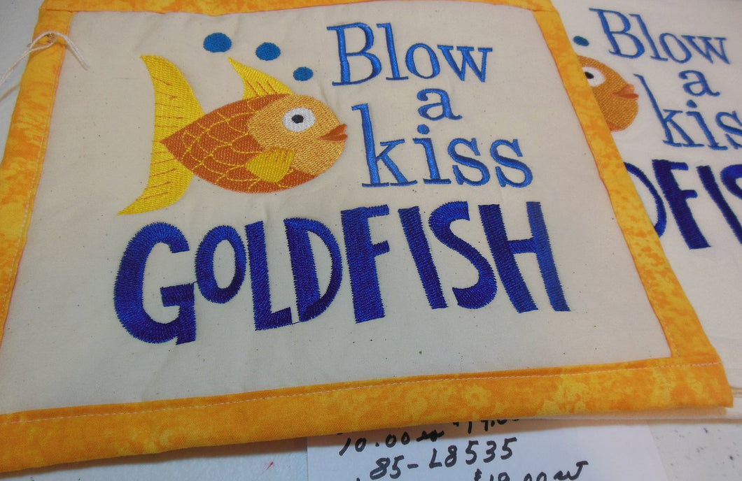 Blow A Kiss Goldfish Towel & Potholder Set