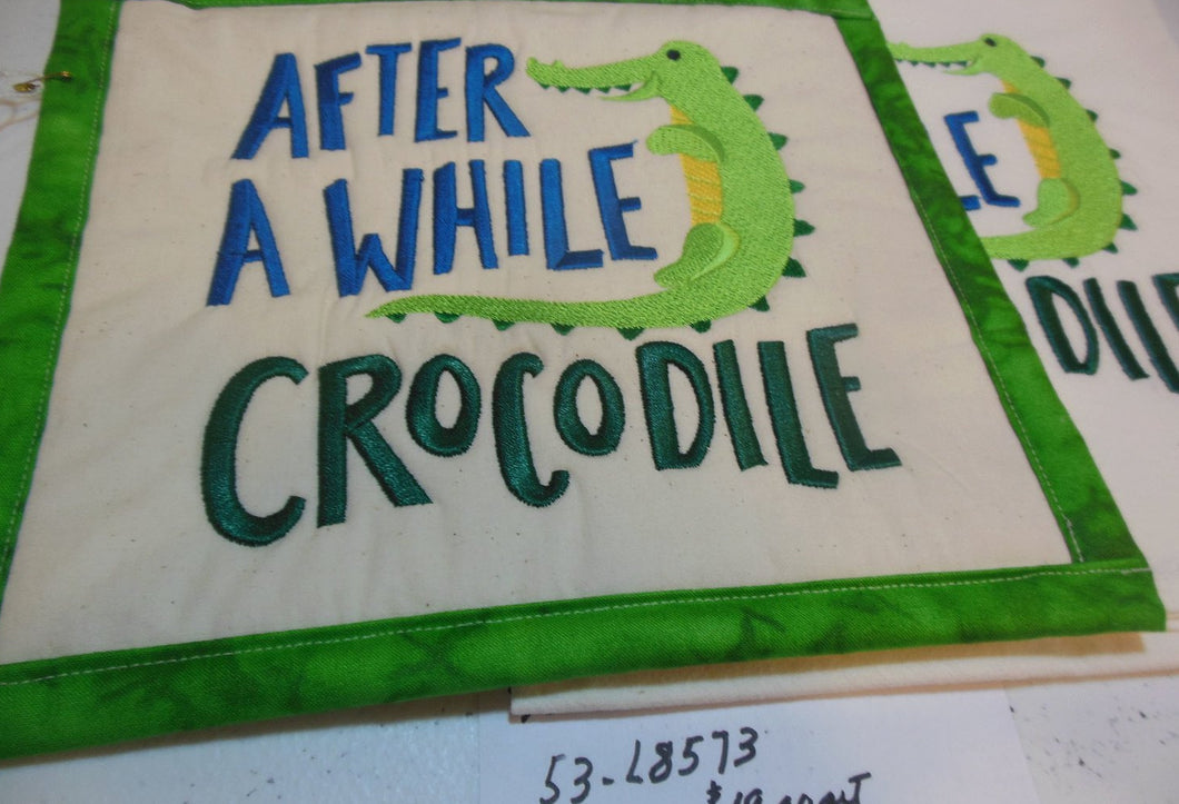 After Awhile Crocodile Towel & Potholder Set