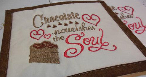 Chocolate Nourishes the Soul Towel & Potholder Set