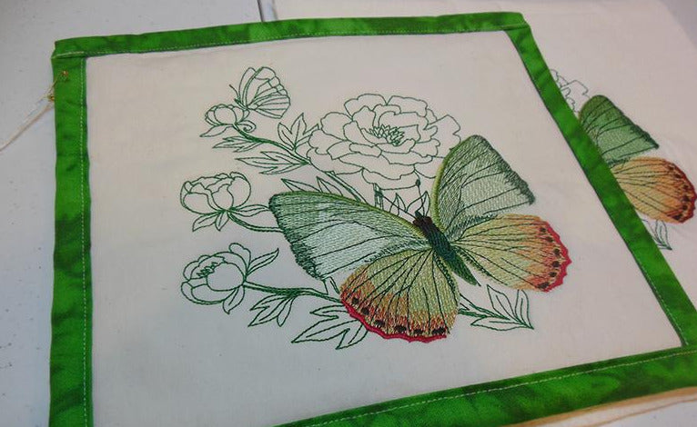 Colorful Butterfly Towel & Potholder Set