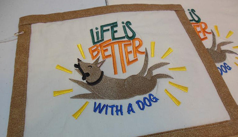Life is Better with a Dog Towel & Potholder Set