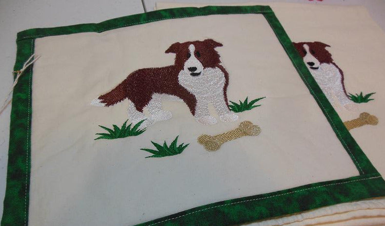 Dog with Bone Towel & Potholder Set