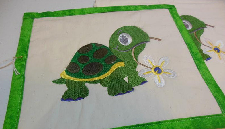 Turtle with Flower Towel & Potholder Set