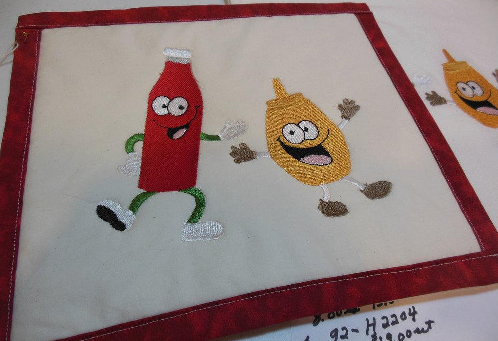 Ketchup & Mustard Towel & Potholder Set