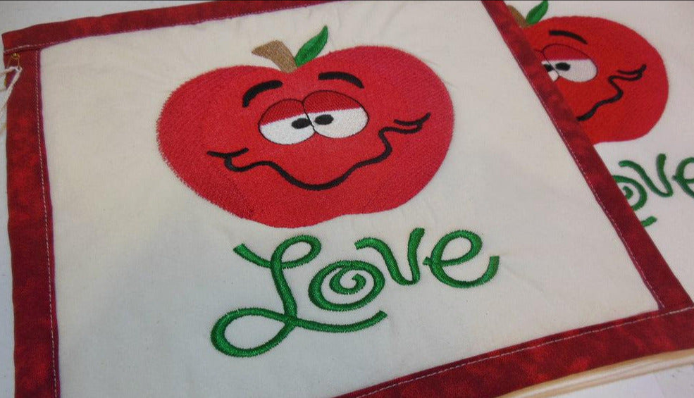 Apple Love Towel & Potholder Set