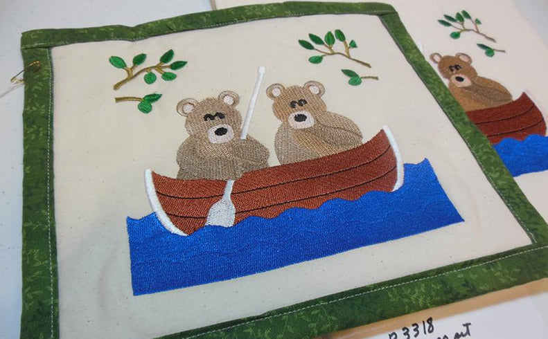 Bears in Canoe Towel & Potholder Set