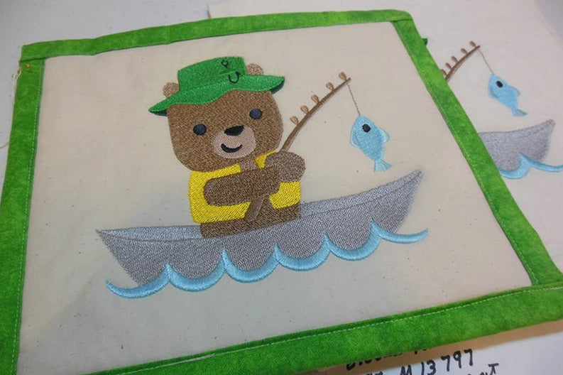 Bear Fishing Towel & Potholder Set