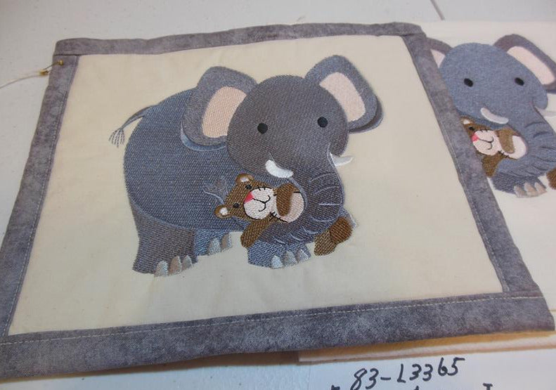 Elephant with Teddy Bear Towel & Potholder Set