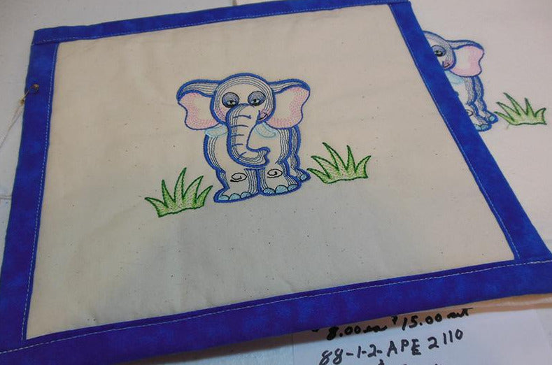 Blue Elephant Towel & Potholder Set