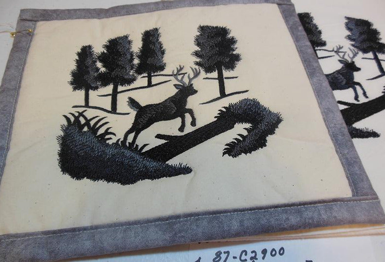 Deer Running Towel & Potholder Set