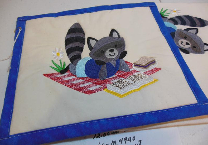 Raccoon Picnic Towel & Potholder Set