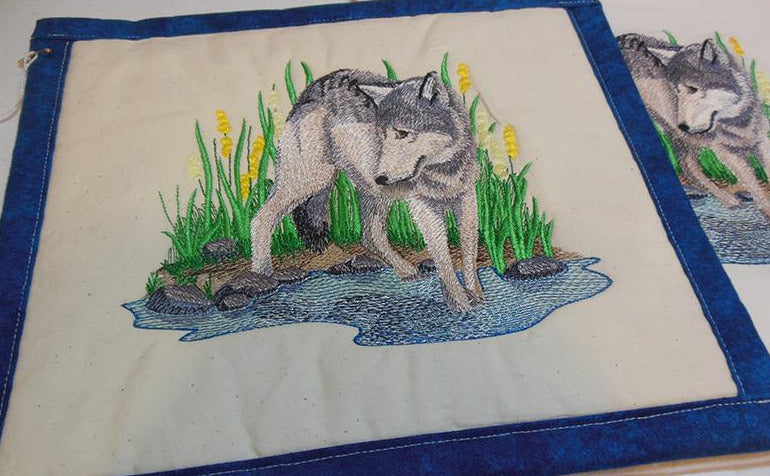 Wolf in Water Towel & Potholder Set