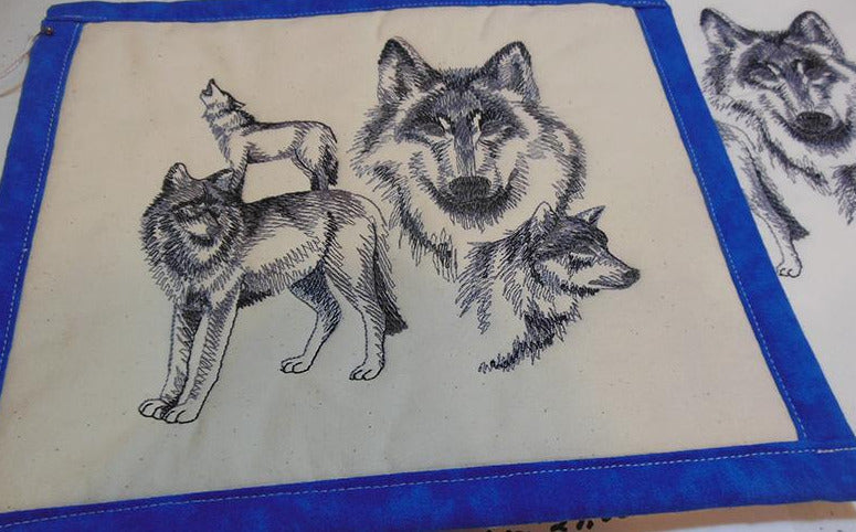 Four Wolves Towel & Potholder Set