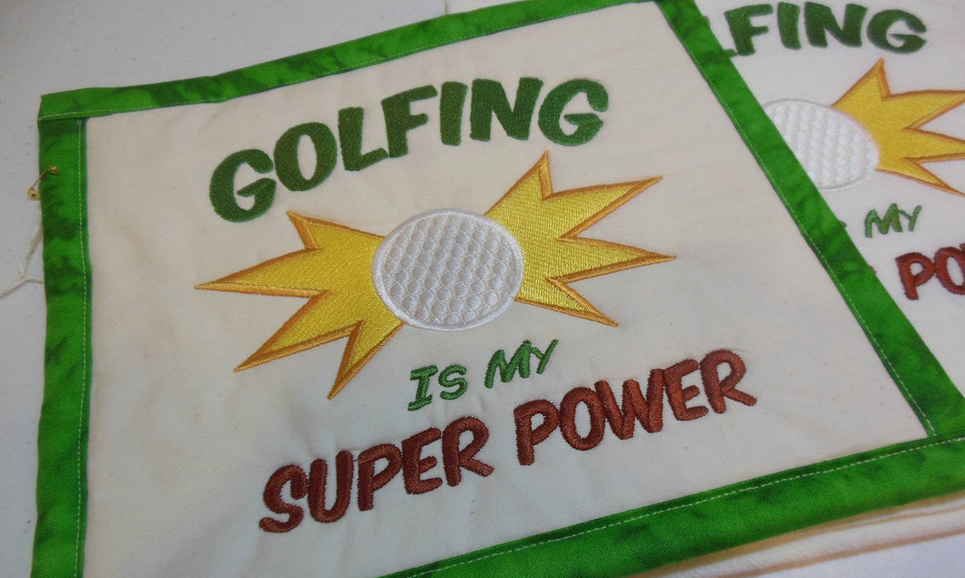 Golfing Superpower Towel & Potholder Set