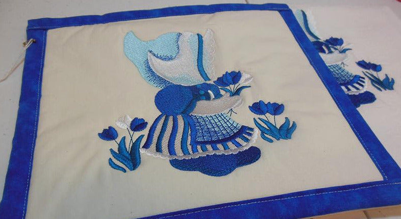 Dutch Girl Blue Work Towel & Potholder Set