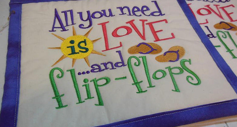 All You Need Is Love And Flip Flops Towel & Potholder Set