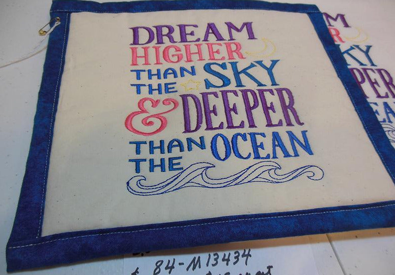 Dream Higher Than The Sky And Deeper Than The Ocean Towel & Potholder Set