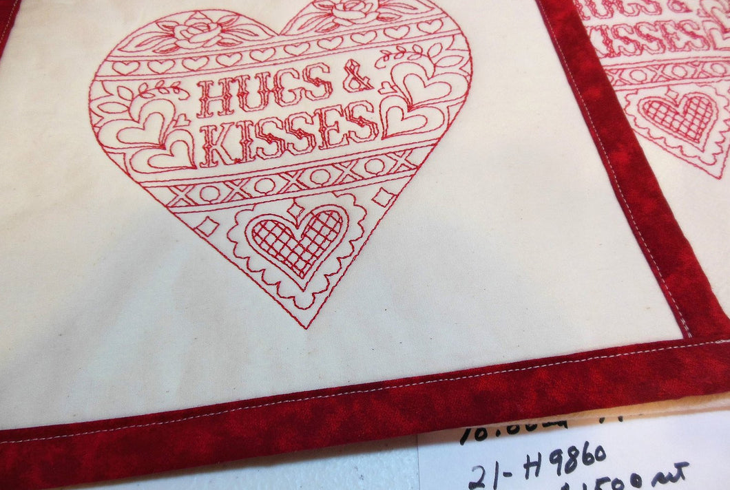 Hugs And Kisses Heart Towel & Potholder Set