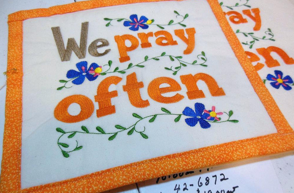We Pray Often Towel & Potholder Set