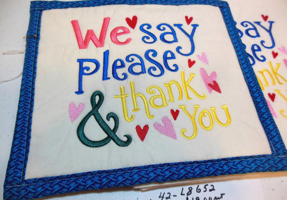 We Say Please And Thank You Towel & Potholder Set