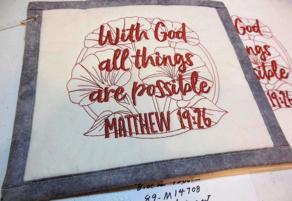 With God All Things Are Possible Towel & Potholder Set