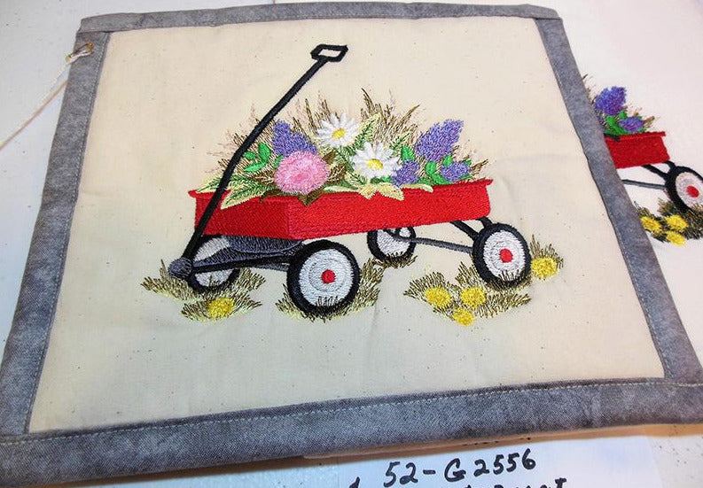 Floral Wagon Towel & Potholder Set