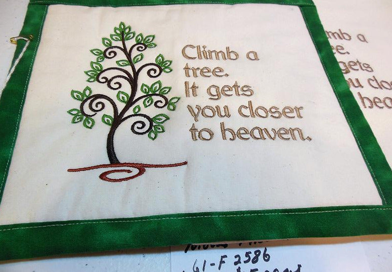 Climb A Tree, It Gets You Closer To Heaven Towel & Potholder Set