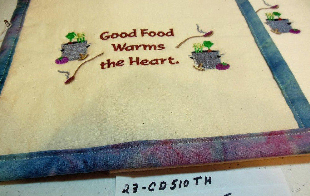 Good Food Warms The Heart Towel & Potholder Set