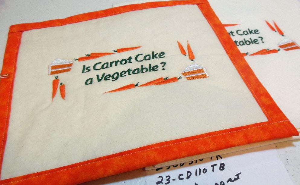Is Carrot Cake A Vegetable? Towel & Potholder Set