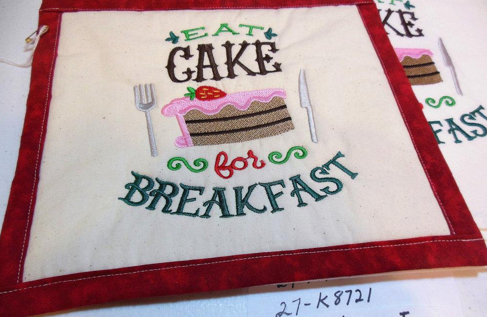 Eat Cake For Breakfast Towel & Potholder Set