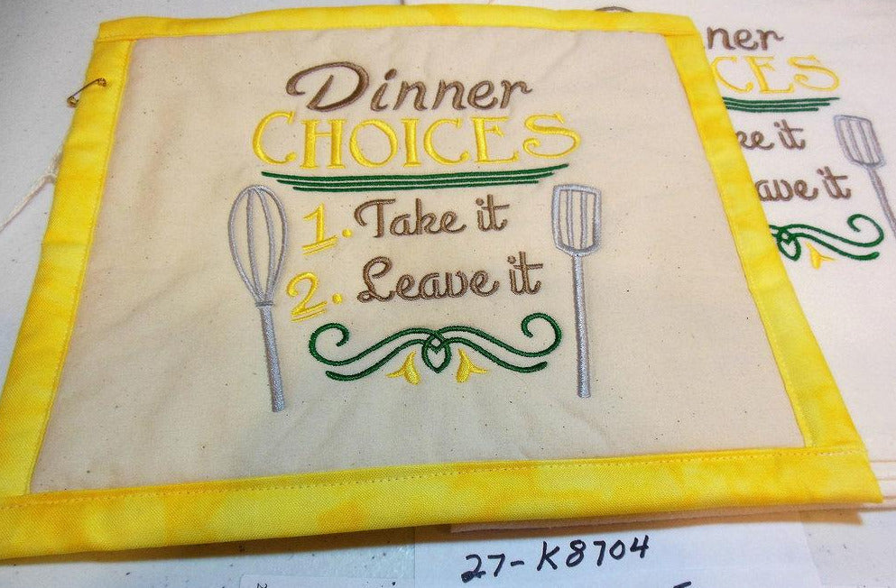 Dinner Choices Towel & Potholder Set