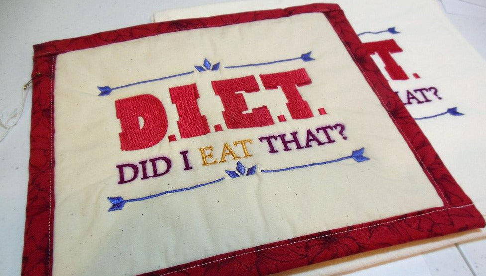 DIET- Did I Eat That? Towel & Potholder Set