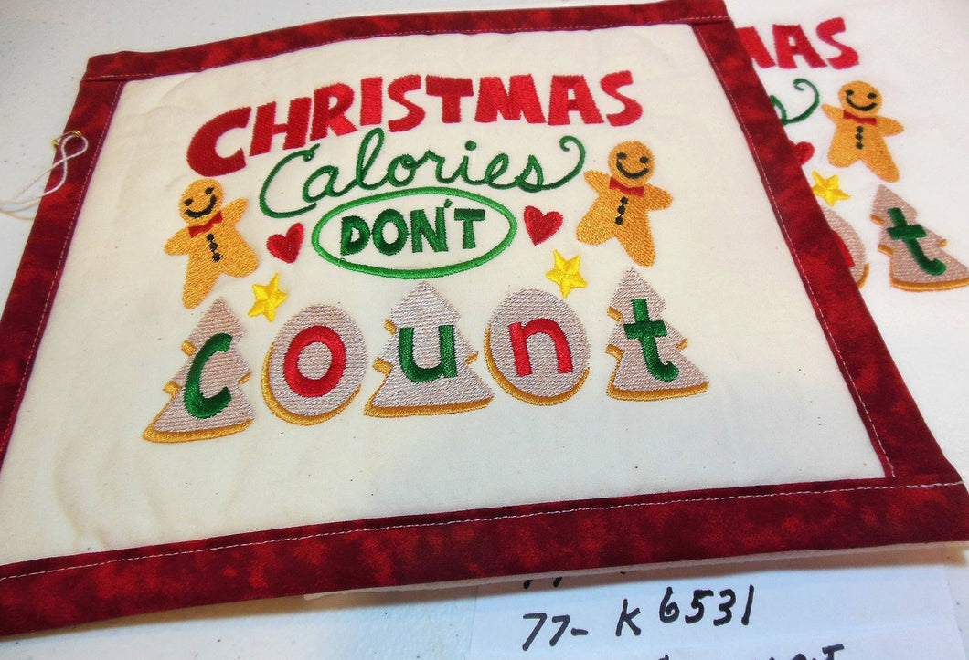 Christmas Calories Don't Count Towel & Potholder Set
