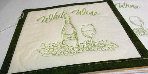 White Wine Towel & Potholder Set