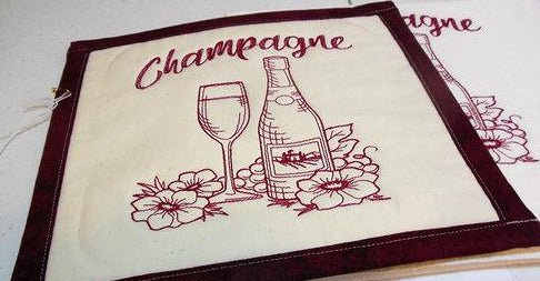 Champagne Towel & Potholder Set