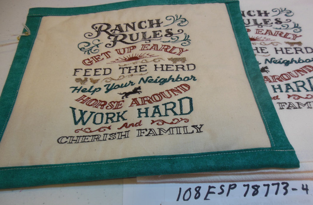 Ranch Rules Towel & Potholder Set