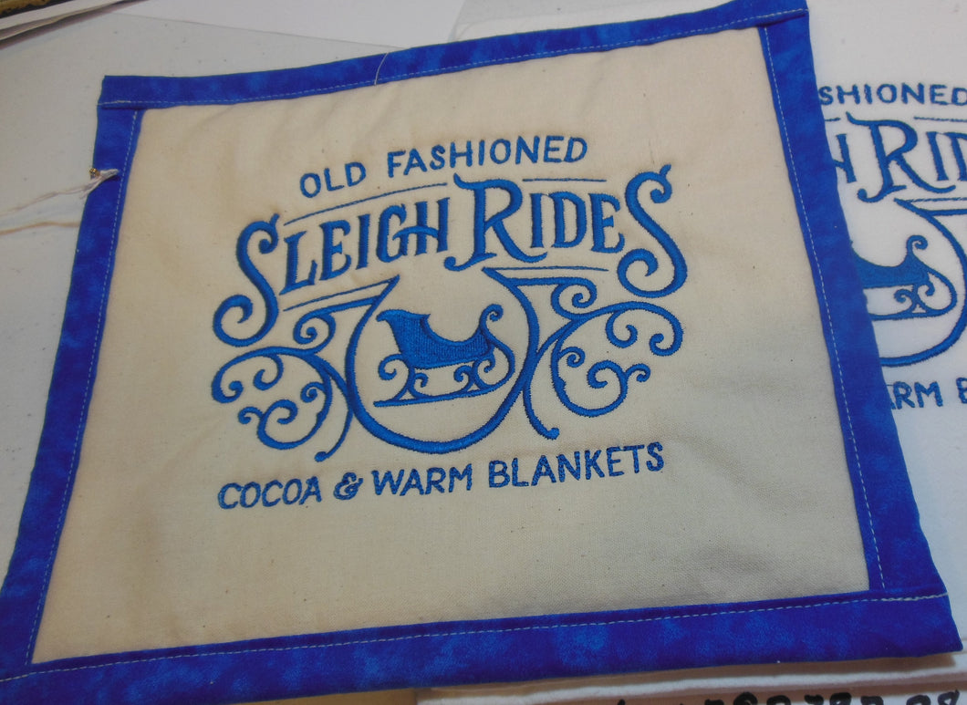 Old Fashioned Sleigh Rides Towel & Potholder Set
